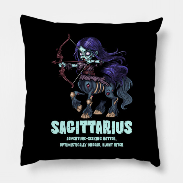 Sagittarius Zombie Pillow by H. R. Sinclair