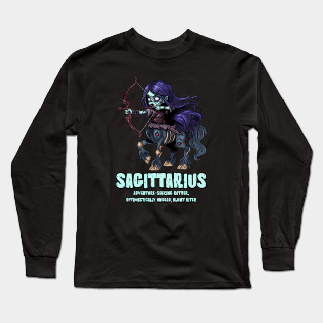 Sagittarius Zombie Long Sleeve T-Shirt by H. R. Sinclair