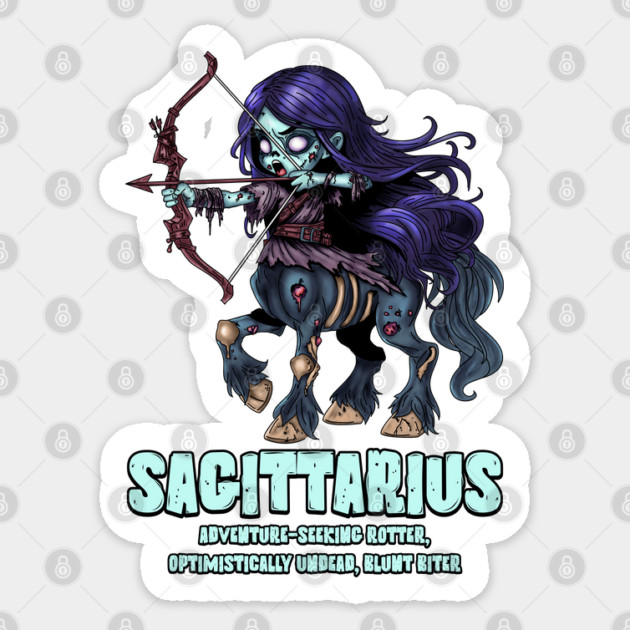 Sagittarius Zombie Sticker by H. R. Sinclair