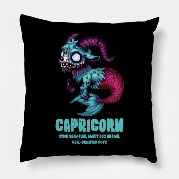 Capricorn Zombie Pillow by H. R. Sinclair