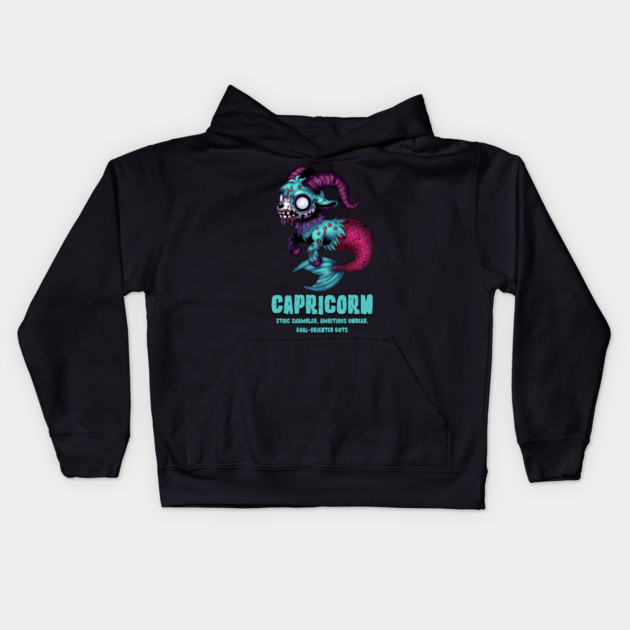Capricorn Zombie Kids Hoodie by H. R. Sinclair
