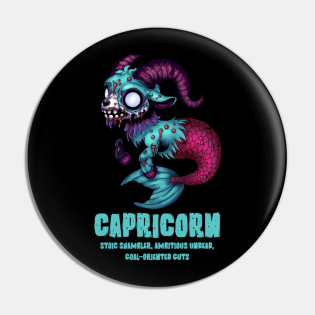 Capricorn Zombie Pin by H. R. Sinclair
