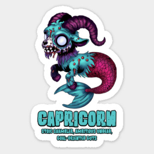 Capricorn Zombie Sticker