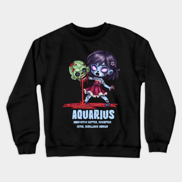 Aquarius Zombie Crewneck Sweatshirt by H. R. Sinclair