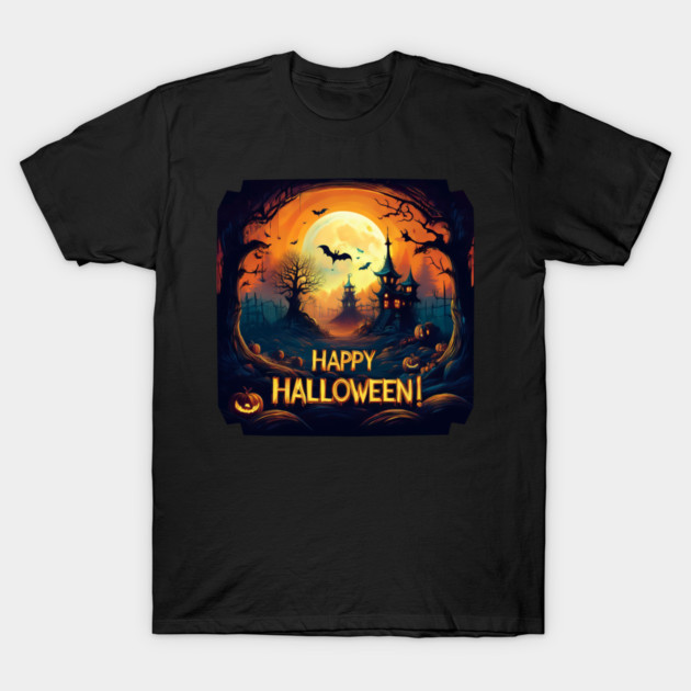 Spooky Halloween Village T-Shirt by zjz