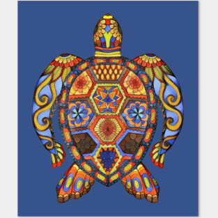 Colorful Sea Turtle Art Posters and Art