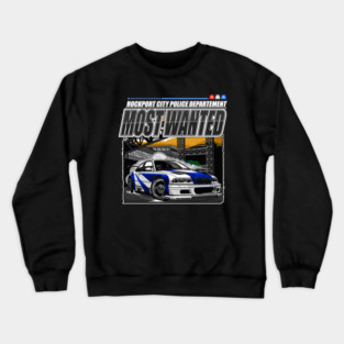ICONIC NFS MOSTWANTED CAR  #1 BLACKLIST-WITH BACKGROUND Crewneck Sweatshirt