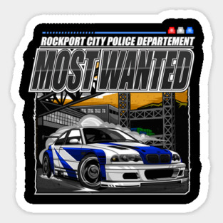 ICONIC NFS MOSTWANTED CAR  #1 BLACKLIST-WITH BACKGROUND Sticker
