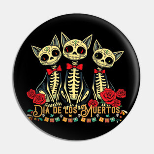 Dia De Los Muertos Cat Pin