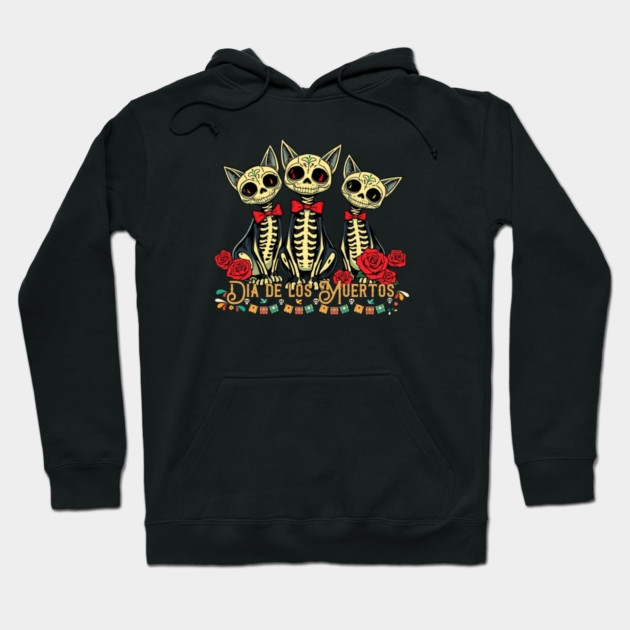 Dia De Los Muertos Cat Hoodie by Pete the Cat Guy