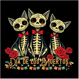 Dia De Los Muertos Cat Posters and Art