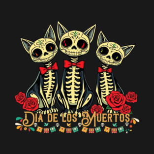 Dia De Los Muertos Cat T-Shirt