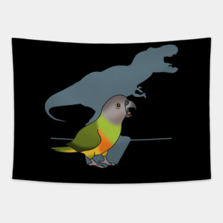 t-rex shadow - senegal parrot Tapestry