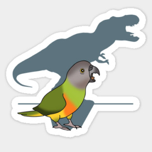 t-rex shadow - senegal parrot Sticker