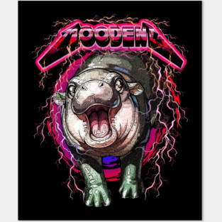 Metal moo deng Posters and Art