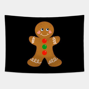 Holiday Gingerbread Man Christmas Cookie Baking Love Tapestry