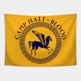 percy jackson and the olympians series logo camp half blood t shirt Tapestry