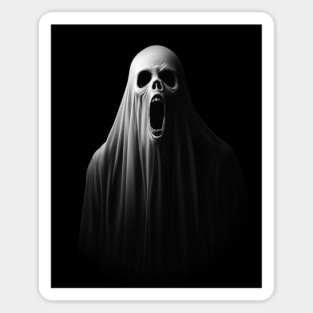 Haunted Spectral Screaming Ghost Sticker