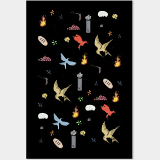 Hunger Games quality pattern  - black version Posters and Art