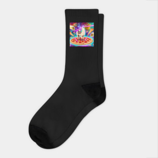 Funny Cat, Llama  with Pizza, Tacos, Lasers Vibrant Socks