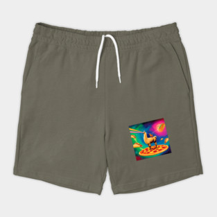 Funny Cat, Llama  with Pizza, Tacos, Lasers Vibrant Shorts