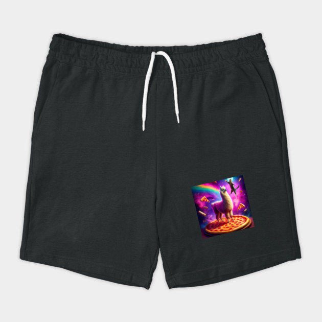 Funny Cat, Llama with Pizza and Tacos Vibrant by logiamerch