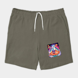 Funny Llama with Cat, Pizza and Tacos Vibrant Shorts