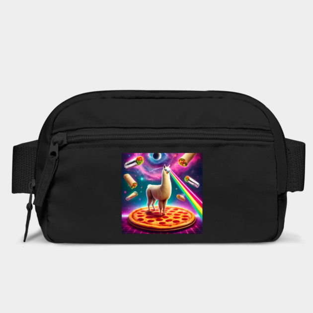 Funny Llama with Pizza and Tacos Vibrant by logiamerch