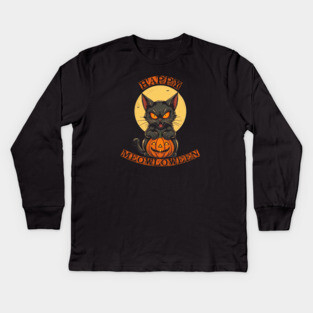 Happy Meowloween Kids Long Sleeve T-Shirt