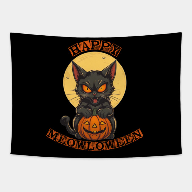 Happy Meowloween Tapestry by Pete the Cat Guy