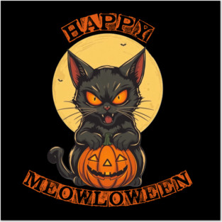 Happy Meowloween Posters and Art