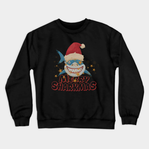 Merry Sharkmas Crewneck Sweatshirt by Db Printed