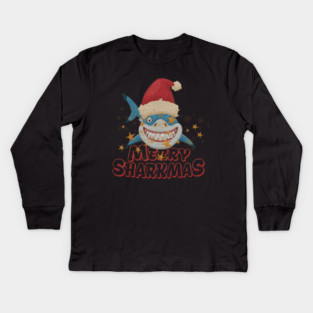 Merry Sharkmas Kids Long Sleeve T-Shirt