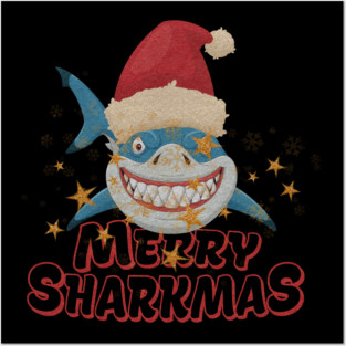 Merry Sharkmas Posters and Art