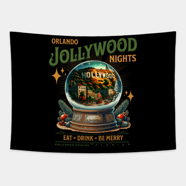 Orlando Christmas Jollywood Nights Florida Night Time afterhours Event Tapestry by Joaddo