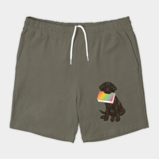 Puppy and Book Black Lab Shorts
