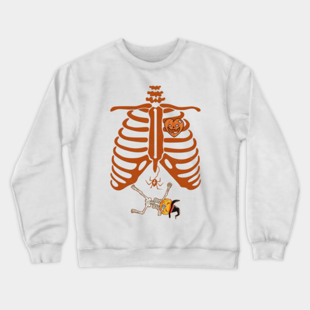 Halloween Pregnant Skeleton Crewneck Sweatshirt by Db Printed