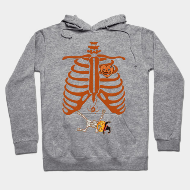 Halloween Pregnant Skeleton Hoodie by Db Printed