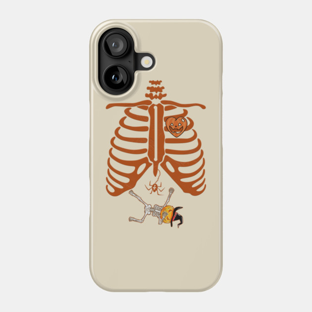 Halloween Pregnant Skeleton Phone Case by Db Printed