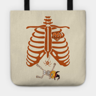 Halloween Pregnant Skeleton Tote