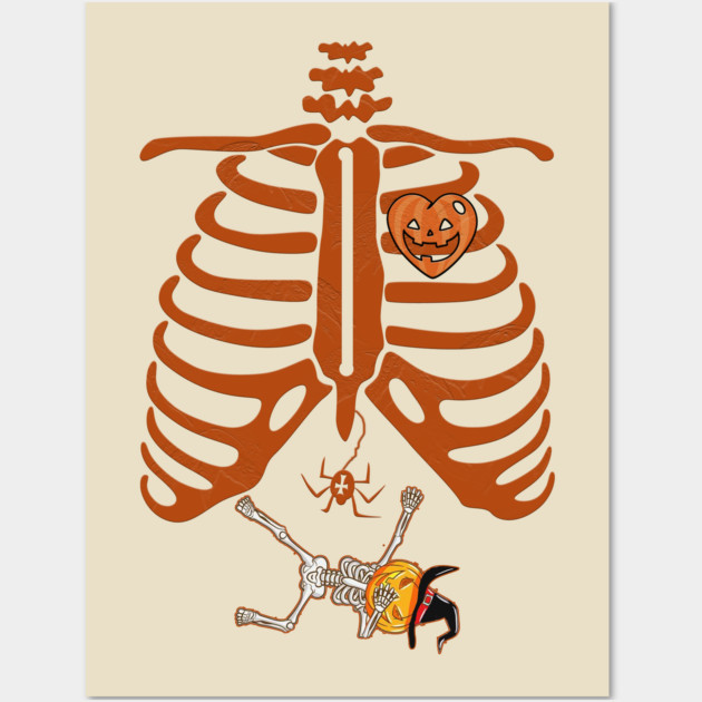 Halloween Pregnant Skeleton Wall Art by Db Printed