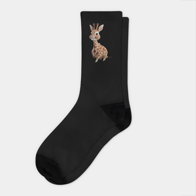 The Creature Combines Features from Two Distinct Animals: a Giraffe and a Rabbit Socks by animegirlnft