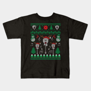 Christmas Electric Guitar Acoustic Guitar Ugly Christmas Sweater Kids T-Shirt