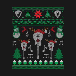 Christmas Electric Guitar Acoustic Guitar Ugly Christmas Sweater T-Shirt