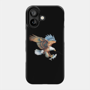 Eagle in Flight with Clutched Fish Caught Mid-Motion Phone Case