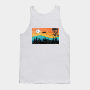 Vintage Retro Frisbee Disc Golf Frolf Stupid Tree Forest Tank Top