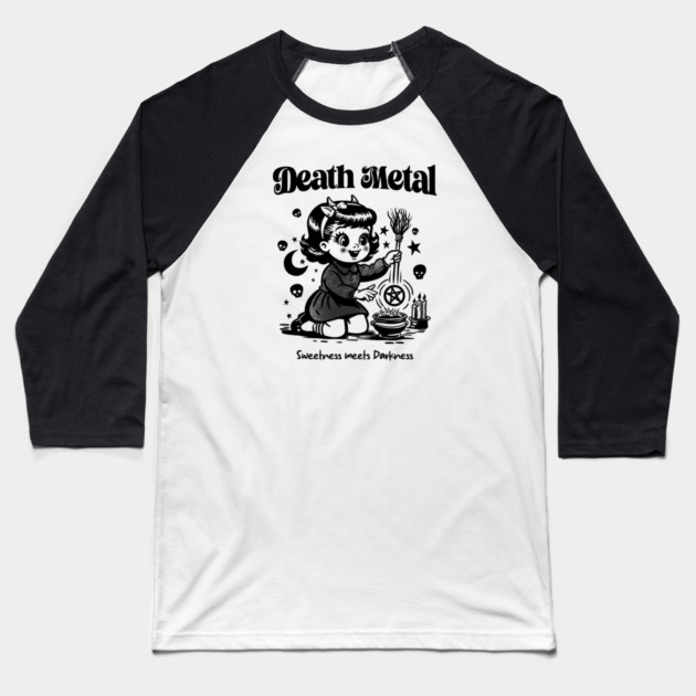 DEATH METAL Baseball T-Shirt by artslaves