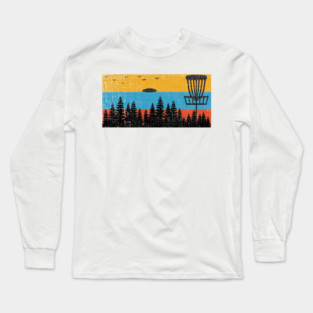 Retro Disc Golf Frolf Frisbee Vintage 70s 80s Style Long Sleeve T-Shirt