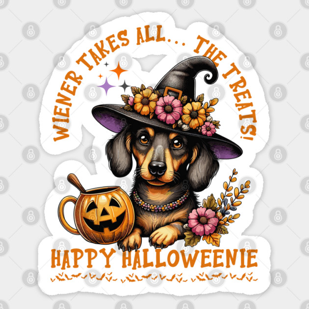 Halloween Dachshund Sticker by JessArty