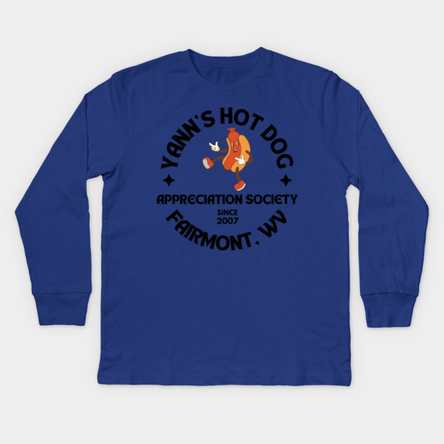 Yann's Hot Dog Appreciation Society Kids Long Sleeve T-Shirt by casualteesinc